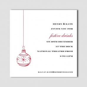 Christmas Hanging Bauble Invitation 